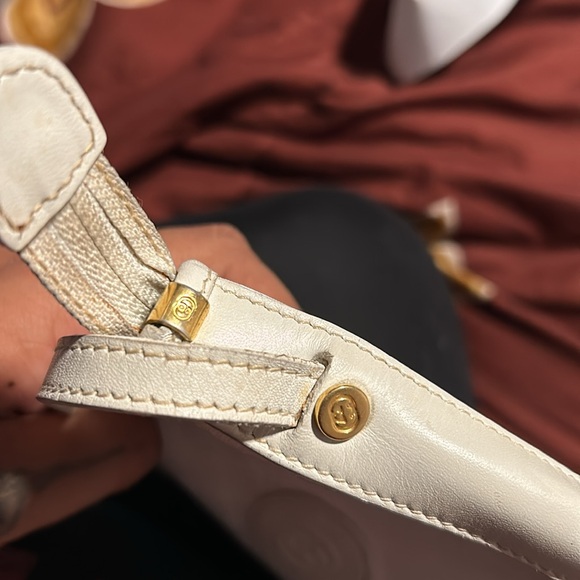 Vintage White Monogram Small Gucci Shoulder Purse - Picture 7 of 7